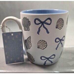 Seashell and Blue Bow Coquette Soft Touch Mug from Petal & Pearl BNWT